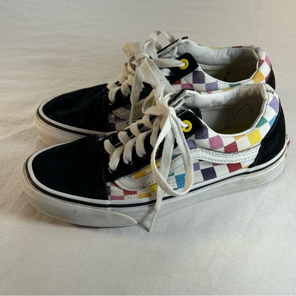 Vans Shoes - Vans Old Skool Rainbow Checkerboard Sneakers Multi/Black Women’s 6 Skate Y2K